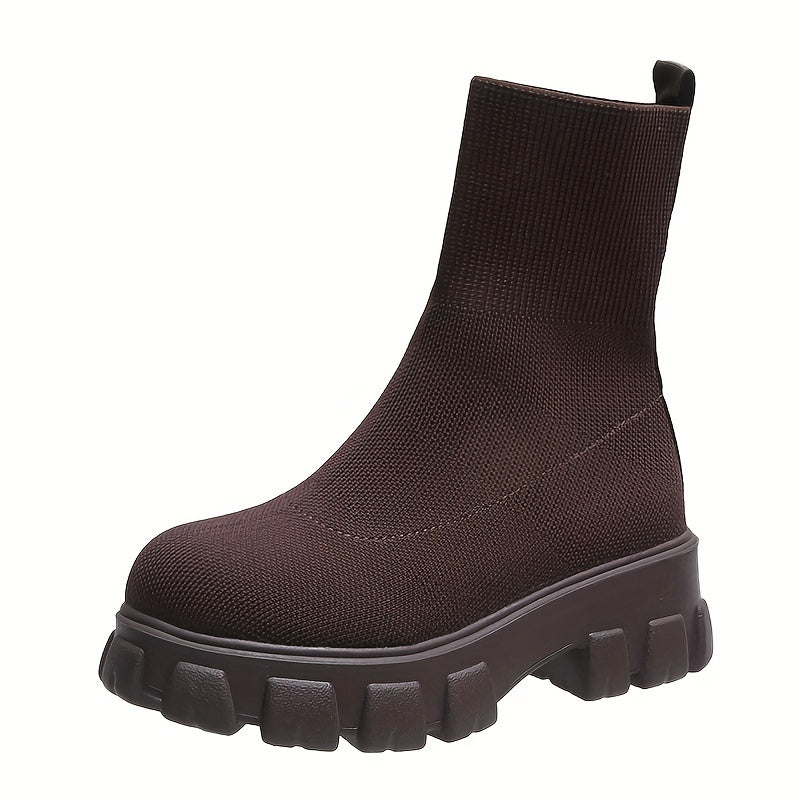 Lauren - Damen Plateau Sockenstiefel