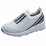 Symphony - Damen Freizeit Strass Slip-On Schuhe