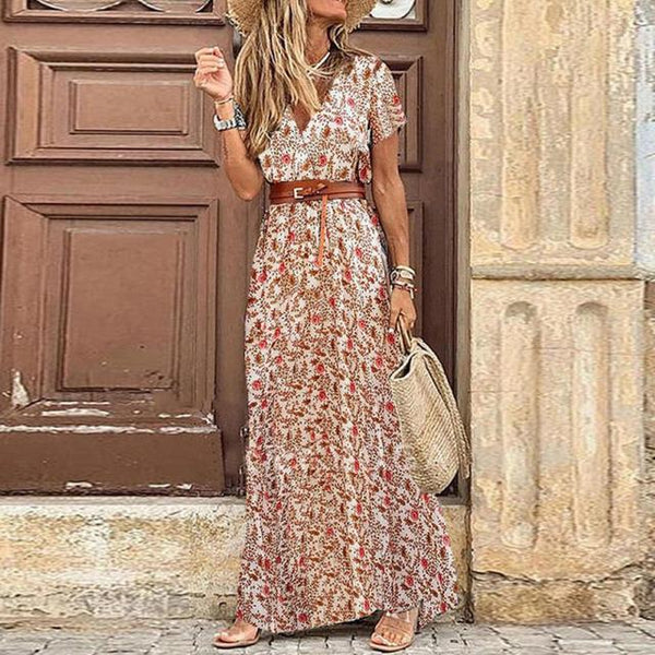 Anais - Retro Paisley Druck Boho Kleid