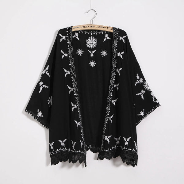 Persephone - Bestickter Kimono-Bluse