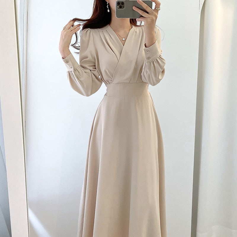 Josie - Damen Maxikleid mit V-Ausschnitt