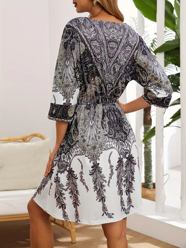 Celeste - Paisley-Druck-Böhmisches Kleid