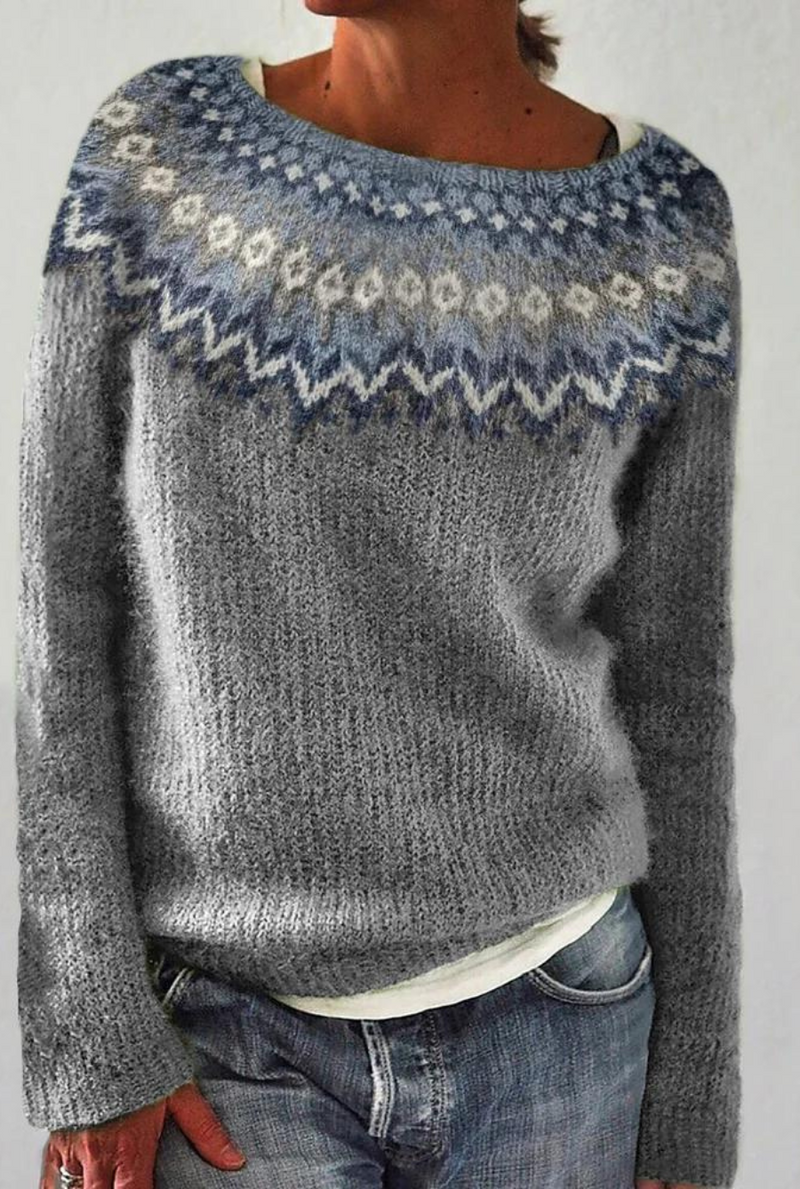 Ludy - Grauer Modischer Pullover